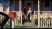 The Birds (1963)Bodega Lane, Bodega, California, Suzanne Pleshette, Tippi Hedren, car and stairs
